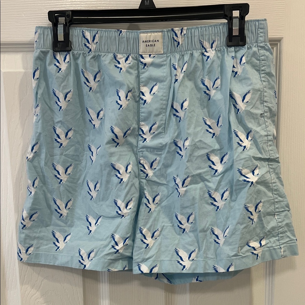 American Eagle Outfitters Light Blue Bird Print Men's Shorts